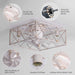 Low Profile Ceiling Fan with Lights, Flush Mount Square Caged Chandelier Fan with Remote Control, White Caged Enclosed Ceiling Fandelier for Bedroom-2-ErisView