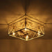 Low Profile Ceiling Fan with Lights, Flush Mount Square Caged Chandelier Fan with Remote Control, White Caged Enclosed Ceiling Fandelier for Bedroom-6-ErisView