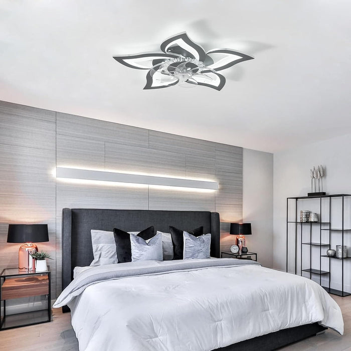 Low Profile Flush Mount Ceiling Fan with Lights, Modern Dimmable Ceiling with APP Remote Control, Reversible Fan in Winter Summer for Bedroom Living Room-7-ErisView