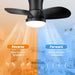 Low Profile Flush Mount Remote Control Ceiling Fan and Light, Small Black Indoor Modern Fan for Bedroom Kitchen, Outdoor Ceiling Fan for Patio Garage-2-ErisView