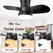 Low Profile Flush Mount Remote Control Ceiling Fan and Light, Small Black Indoor Modern Fan for Bedroom Kitchen, Outdoor Ceiling Fan for Patio Garage-3-ErisView