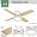 Low Profile Indoor Ceiling Fan with LED Light and Remote Control, Metal Blade Fan, Hugger Ceiling Fans-2-ErisView
