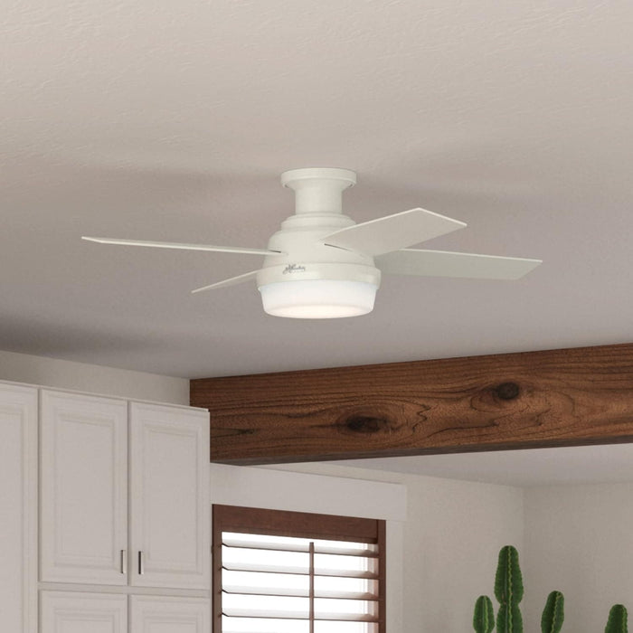 Low Profile Indoor Ceiling Fan with LED Light and Remote Control, Metal Blade Fan, Hugger Ceiling Fans-3-ErisView
