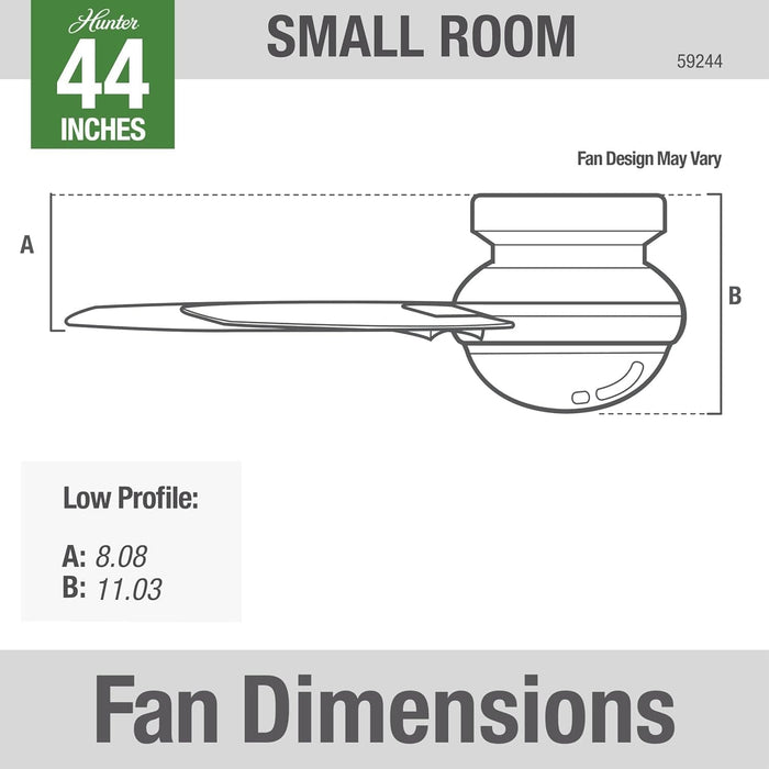 Low Profile Indoor Ceiling Fan with LED Light and Remote Control, Metal Blade Fan, Hugger Ceiling Fans-6-ErisView