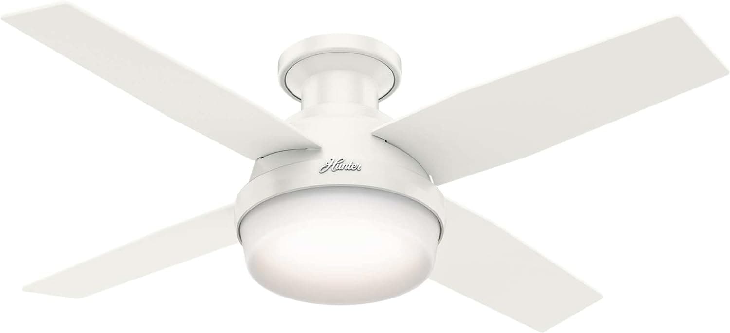 Low Profile Indoor Ceiling Fan with LED Light and Remote Control, Metal Blade Fan, Hugger Ceiling Fans-1-ErisView