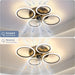 Low Profile Oscillating Ceiling Fan, Flush Mount Ceiling Fan with Light and Remote Control, Living Room Dining Room Kitchen Ceiling Fans for Low Ceiling -6-ErisView