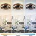 Low Profile Recessed Ceiling Fan with Light, Modern Ceiling Fan with Remote Control, Small 2 Circle LED Light Bladeless Black Ceiling Fan-4-ErisView