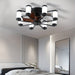Low Profile Ceiling Fan with 8 LED Lights, Dimmable Ceiling Fan with Remote Control, Black and White LED Ceiling Fan Light for Living Room-ErisView