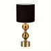 Luxury Gold Table Lamp Nightstand with Brass Globe Ball Base, Mid Century Modern Desk Lamp with Black Shade for Bedroom Living Room-ErisView