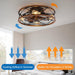 Matte Black Caged Bladeless Ceiling Fan with Light and Remote, Low Profile Modern Enclosed Ceiling Fan Winter Summer-3-ErisView