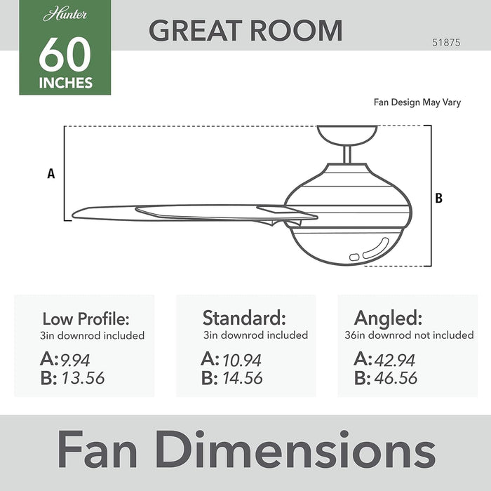 Matte Black Ceiling Fan, Ceiling Hugger Ceiling Fans, Metal Ceiling Fans-7-ErisView