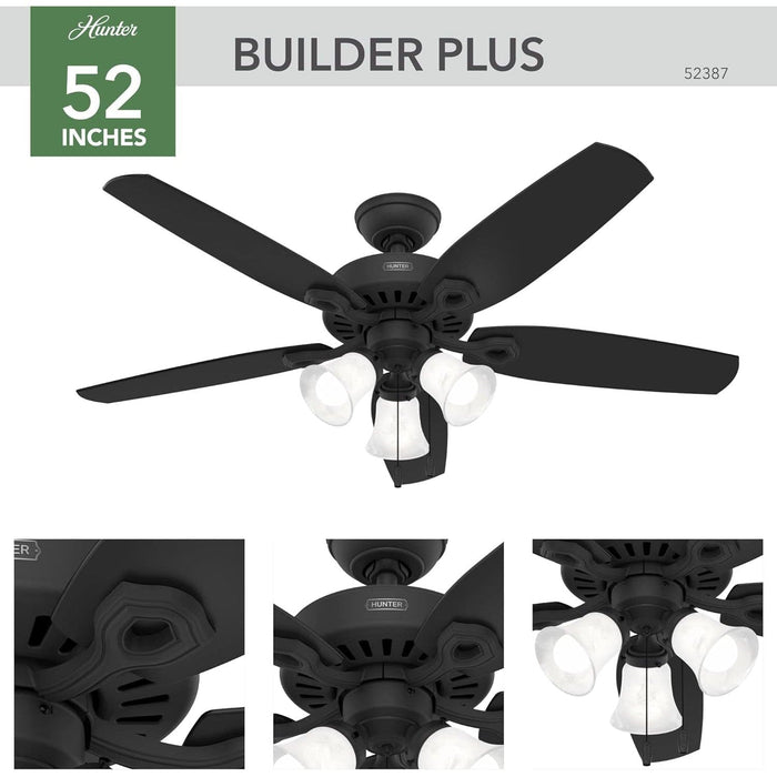 Matte Black Ceiling Fan, Home Ceiling Fan, Mid Century Modern Ceiling Fan-2-ErisView