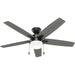 Matte Black Ceiling Fan, Hugger Ceiling Fans, Home Ceiling Fan-11-ErisView