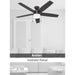 Matte Black Ceiling Fan, Hugger Ceiling Fans, Home Ceiling Fan-15-ErisView