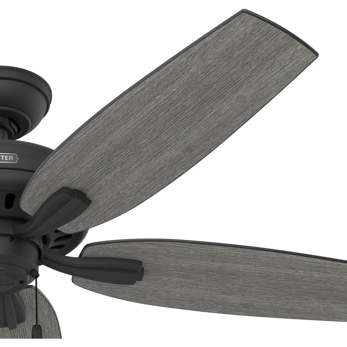 Matte Black Ceiling Fan, Mid Century Modern Ceiling Fan, Low Profile Ceiling Fan NO Light-11-ErisView