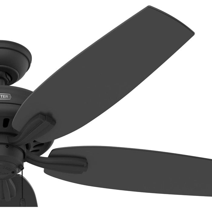 Matte Black Ceiling Fan, Mid Century Modern Ceiling Fan, Low Profile Ceiling Fan NO Light-12-ErisView