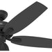 Matte Black Ceiling Fan, Mid Century Modern Ceiling Fan, Low Profile Ceiling Fan NO Light-12-ErisView