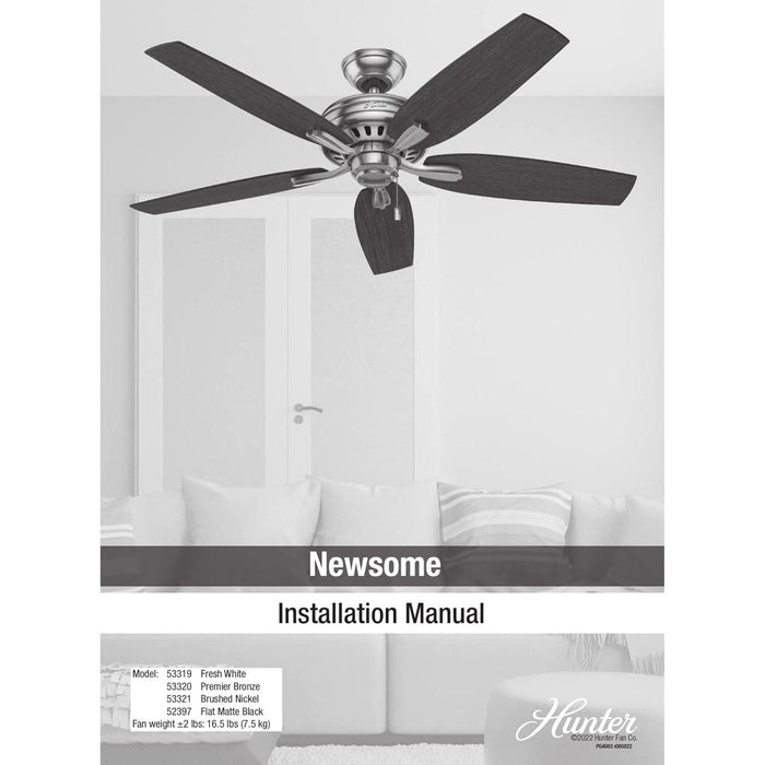 Matte Black Ceiling Fan, Mid Century Modern Ceiling Fan, Low Profile Ceiling Fan NO Light-13-ErisView