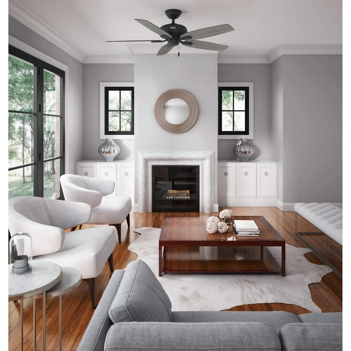 Matte Black Ceiling Fan, Mid Century Modern Ceiling Fan, Low Profile Ceiling Fan NO Light-3-ErisView