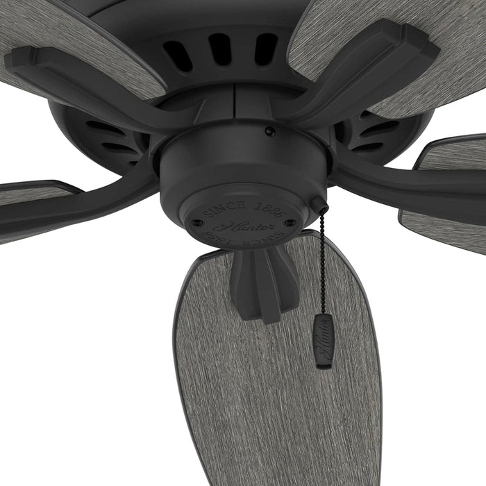 Matte Black Ceiling Fan, Mid Century Modern Ceiling Fan, Low Profile Ceiling Fan NO Light-7-ErisView