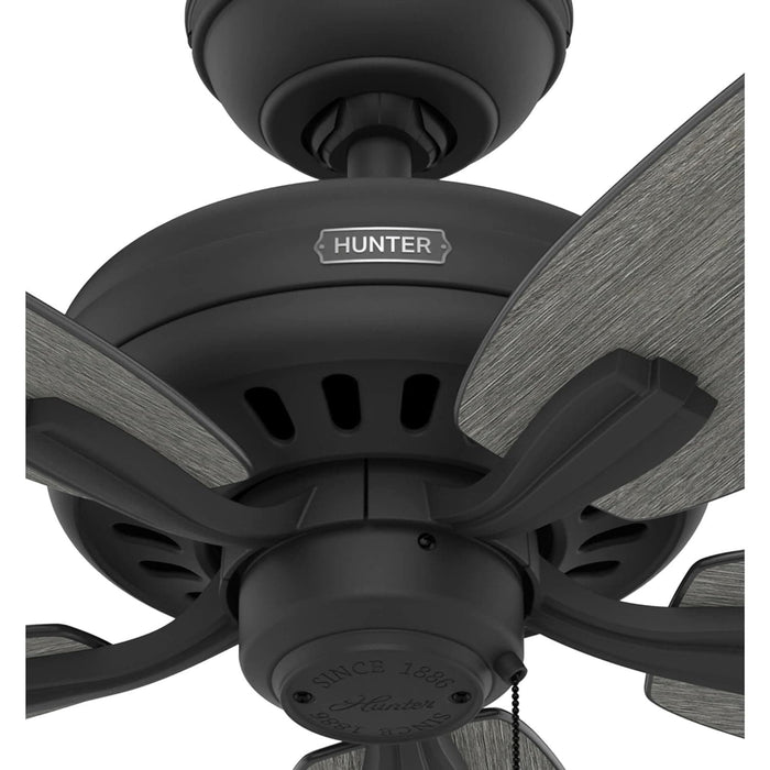 Matte Black Ceiling Fan, Mid Century Modern Ceiling Fan, Low Profile Ceiling Fan NO Light-9-ErisView