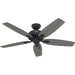 Matte Black Ceiling Fan, Mid Century Modern Ceiling Fan, Low Profile Ceiling Fan NO Light-1-ErisView