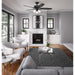 Matte Black Ceiling Fan with LED Light Kit and Pull Chain, Ceiling Hugger Ceiling Fan with Light-3-ErisView