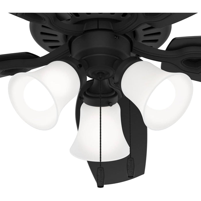 Matte Black Ceiling Fan with LED Light Kit and Pull Chain, Ceiling Hugger Ceiling Fan with Light-6-ErisView