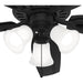 Matte Black Ceiling Fan with LED Light Kit and Pull Chain, Ceiling Hugger Ceiling Fan with Light-6-ErisView