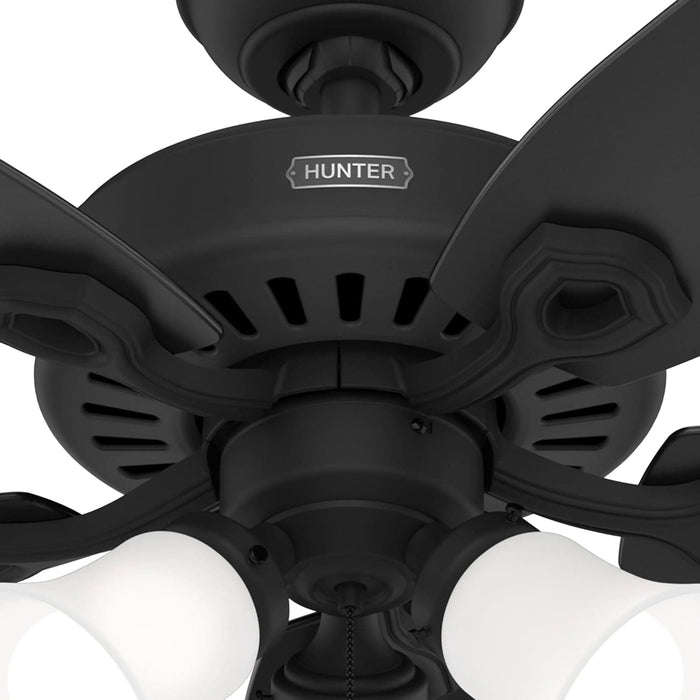 Matte Black Ceiling Fan with LED Light Kit and Pull Chain, Ceiling Hugger Ceiling Fan with Light-8-ErisView