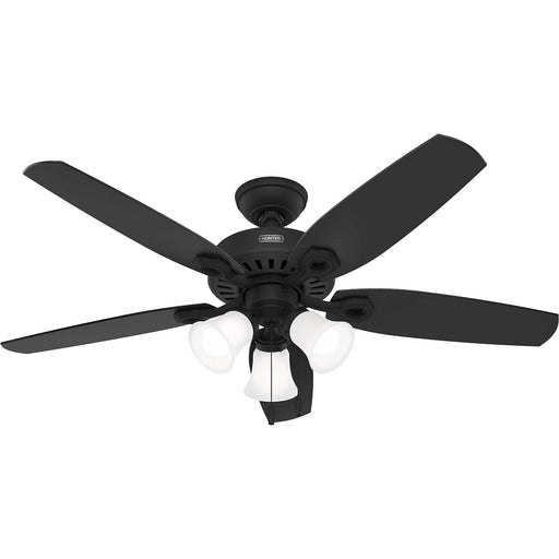 Matte Black Ceiling Fan with LED Light Kit and Pull Chain, Ceiling Hugger Ceiling Fan with Light-1-ErisView