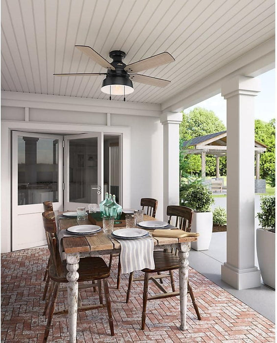 Matte Black Large Ceiling Fan with Light, Ceiling Hugger Ceiling Fans-2-ErisView