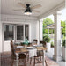 Matte Black Large Ceiling Fan with Light, Ceiling Hugger Ceiling Fans-2-ErisView