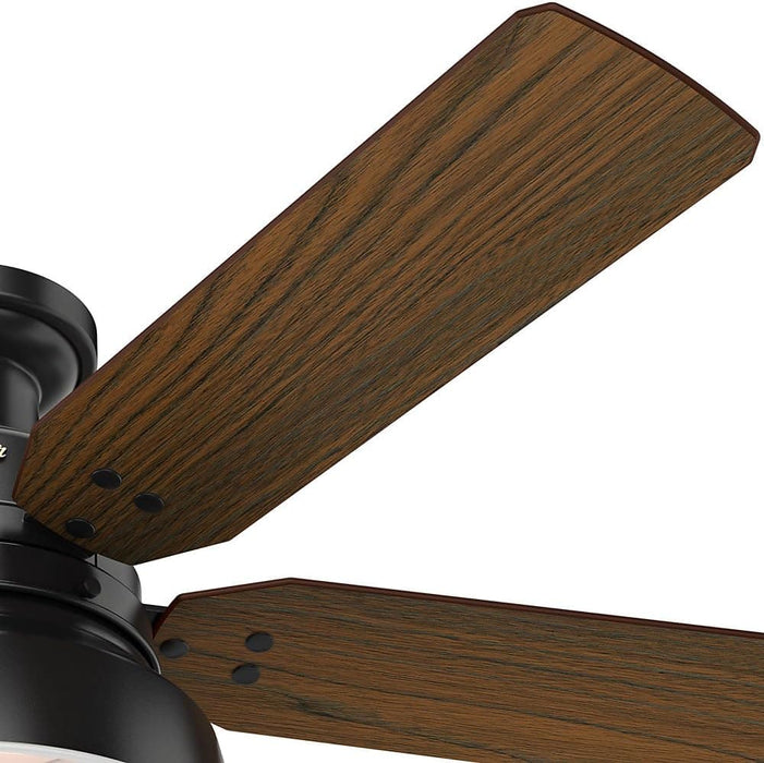 Matte Black Large Ceiling Fan with Light, Ceiling Hugger Ceiling Fans-4-ErisView
