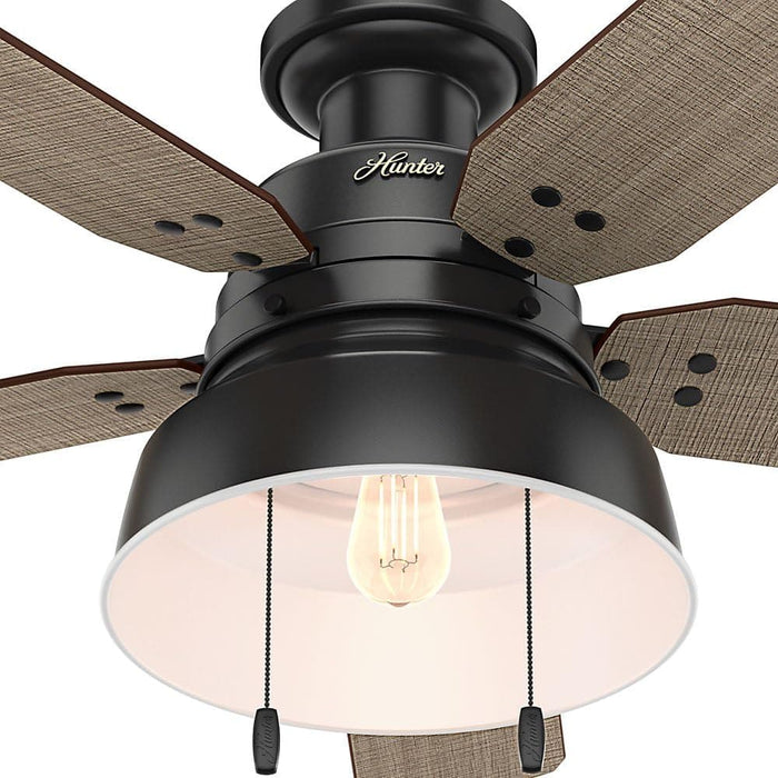 Matte Black Large Ceiling Fan with Light, Ceiling Hugger Ceiling Fans-6-ErisView
