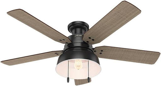 Matte Black Large Ceiling Fan with Light, Ceiling Hugger Ceiling Fans-1-ErisView