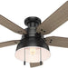 Matte Black Large Ceiling Fan with Light, Ceiling Hugger Ceiling Fans-1-ErisView