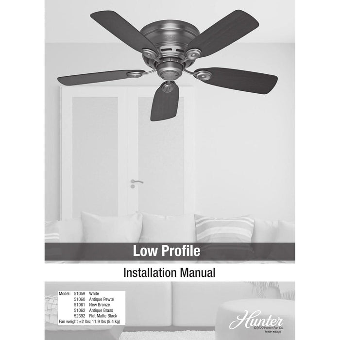 Matte Black Low Profile Ceiling Fan, Hugger Ceiling Fans-12-ErisView