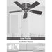 Matte Black Low Profile Ceiling Fan, Hugger Ceiling Fans-12-ErisView