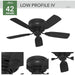 Matte Black Low Profile Ceiling Fan, Hugger Ceiling Fans-2-ErisView