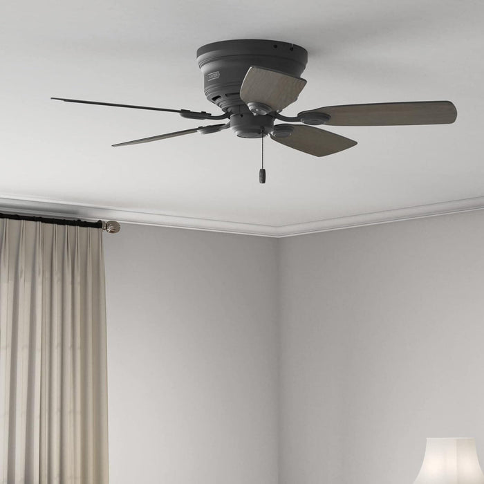 Matte Black Low Profile Ceiling Fan, Hugger Ceiling Fans-4-ErisView