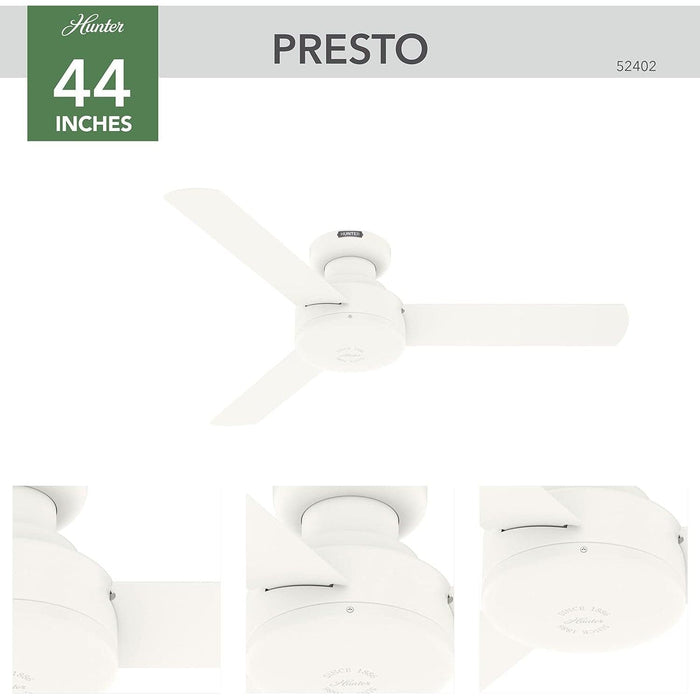 Matte White Ceiling Fan with Remote, Ceiling Hugger Ceiling Fans-2-ErisView
