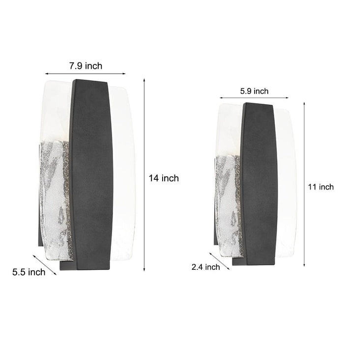 Modern Aluminum Outdoor Wall Mount Lights with Handcrafted Bubble Glass Shades, Rustproof, Waterproof, Ideal for Corridors, Aisles, and Doorways-ErisView-4