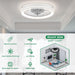 Modern Bedroom Ceiling Fans with Lights, White Low Profile Fandelier Flush Mount with Remote for Bedroom Living Room, Elegant Ceiling Fans-2-ErisView