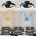 Modern Ceiling Fan with LED Light and Remote, Caged Flush Mount Low Profile Ceiling Fan, 360¡ã Oscillating Ceiling Fan for Bedroom Living Room Kitchen-4-ErisView