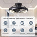 Modern Ceiling Fan with LED Light and Remote, Caged Flush Mount Low Profile Ceiling Fan, 360¡ã Oscillating Ceiling Fan for Bedroom Living Room Kitchen-5-ErisView