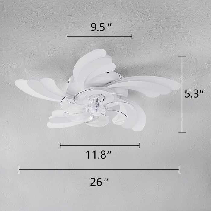 Modern Ceiling Fan with Light and Remote, Ceiling Fan on Low Ceiling with Lights, Flush Mount Fandelier Ceiling Fan for Kitchen Dining Room Living Room-6-ErisView