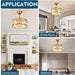 Modern Chandelier Ceiling Fan with Light and Remote, Small Gold Crystal Reversible Ceiling Fan Winter Summer for Bedroom Living Room-3-ErisView