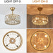 Modern Chandelier Ceiling Fan with Light and Remote, Small Gold Crystal Reversible Ceiling Fan Winter Summer for Bedroom Living Room-4-ErisView