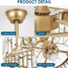 Modern Chandelier Ceiling Fan with Light and Remote, Small Gold Crystal Reversible Ceiling Fan Winter Summer for Bedroom Living Room-5-ErisView